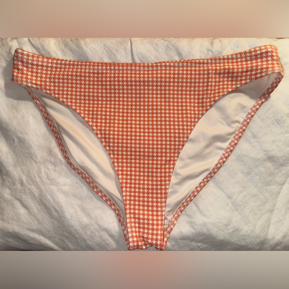 Old Navy Coral Checkered Bikini Bottom